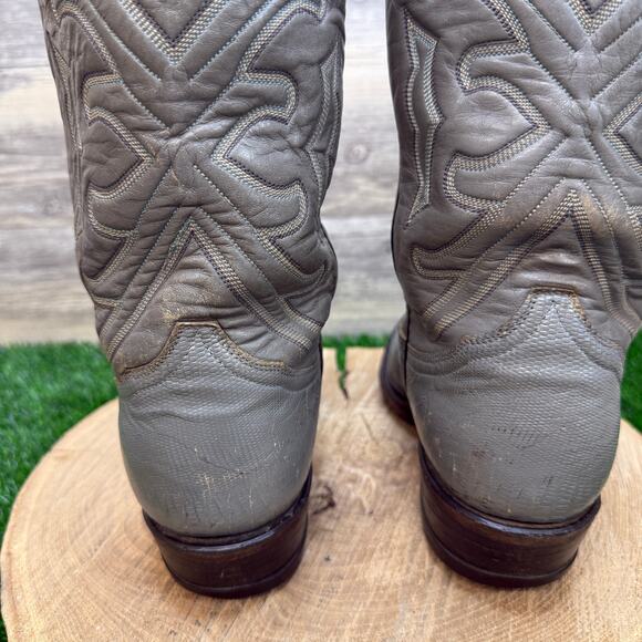 Tony Lama Men - Size 7.5D - Vintage Gray Lizard Cowboy Boots Style 8117 main image 9